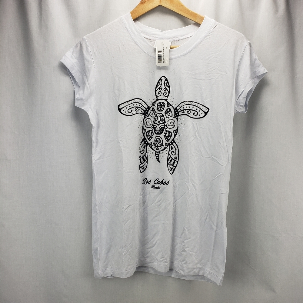 Los Cabos Mexico Turtle Tshirt Top Women's Size M NWT